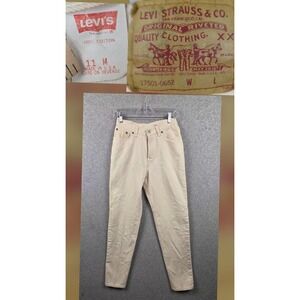 Vintage Levis Jeans 501xx Womens 11 Juniors Beige High Rise Tapered Made USA 80s